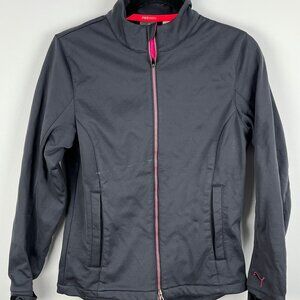Puma PWR Warm Windbreaker Jacket Size XS Gray Long Sleeve Full Zip Band Collar